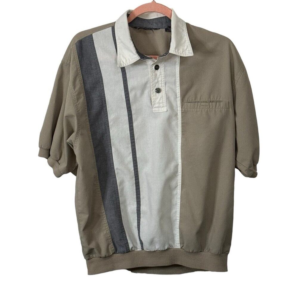 David Taylor‎ VTG Polo Men’s S Shirt Vertical Stripes Elastic Waistband Arms